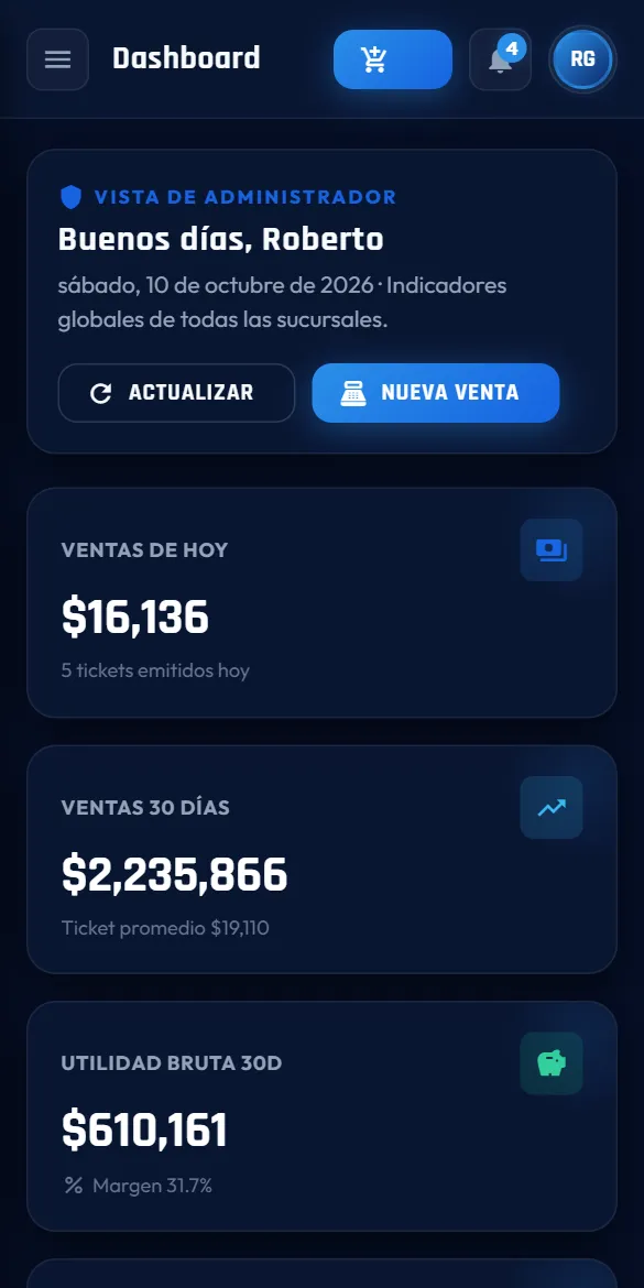 POS-Gala en un celular