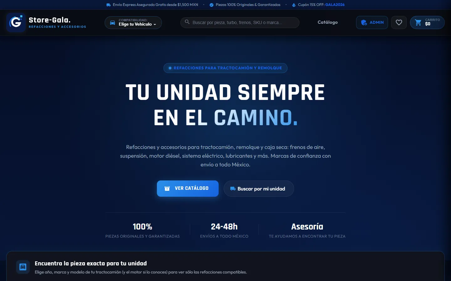 Página de inicio de Store-Gala